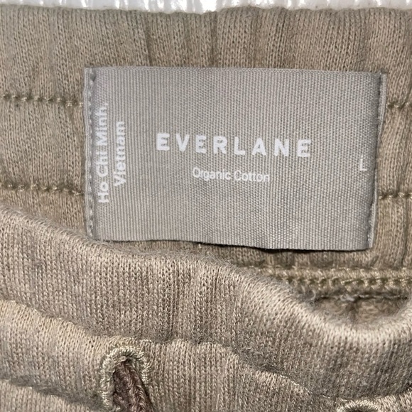 EVERLANE Tan Drawstring Cotton Jogger Sweatpants Size Large - Picture 4 of 5
